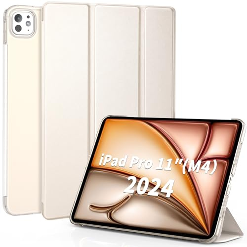 EasyAcc fodral för 11 tums iPad Pro M4-fodral (2024), ultratunt genomskinligt matt baksidesskydd, skyddshölje, stjärnljusfärg