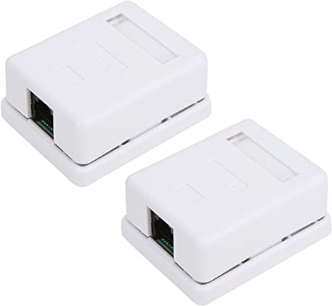 RJ45 Mount Box, Single Port Desktop Network Hub Box, Compact Design with Flexible Corners, Built-in Screws, Stylish Communication Socket Connection Adapter
