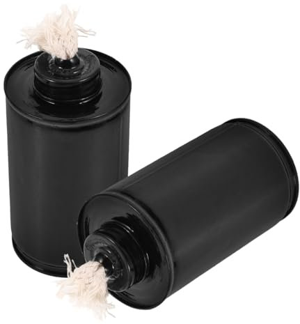 jojofuny Paquete de 2 botes de antorcha de jardín: recipiente de repuesto de antorcha de metal, tanques de repuesto de combustible para patio al aire libre para decoración de patio trasero