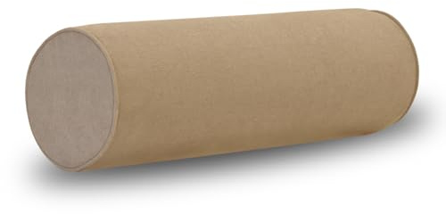 Velvetcossy Cylindrical Bolster Throw Pillow Cover,Neck Roll Pillowcases with Hidden Zipper for House Home Decor Neck Roll Pillow(Light coffee6x18)