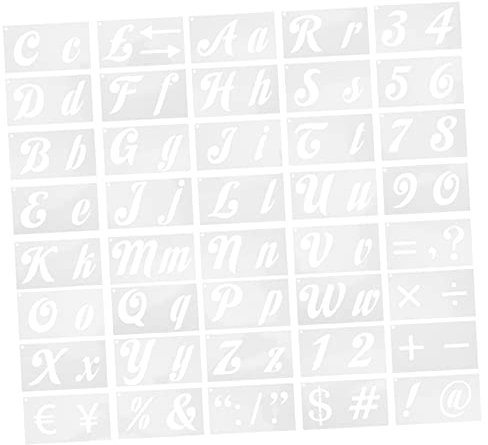 PHENOFICE Briefvorlage Satz 40 Blatt Schriftschablonen Zahlenschablonen Hohlschablonen Zum Malen Holz Wiederverwendbar Für Diy Handwerk