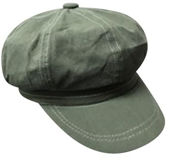 Generisch Robes Femme Printemps / Édition Coréenne, Polyvalent Simple Britannique Vintage Béret avec Lignes Lumineuses, Chapeau de Peintre de Touriste en Plein Air Béret avec Voile, vert, taille