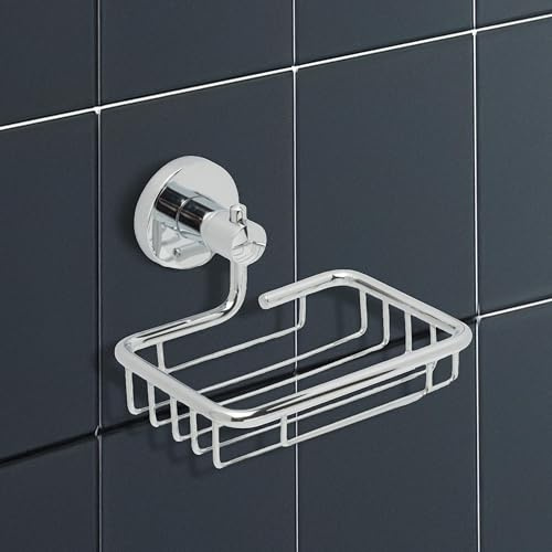 IPEA Tvålhållare Väggklistermärke i Metall - Ingen borrning Nödvändig - Modern Design - Tvålhållare för Vägglimning i Badrum, Dusch, Kök, Hem - Tvålhållare eller Svamphållare - Öppen