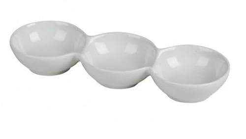 LA CERAMIQUE - COUPELLE APERITIF 3 COMPARTIMENTS 8X3X23,5CM, Blanc