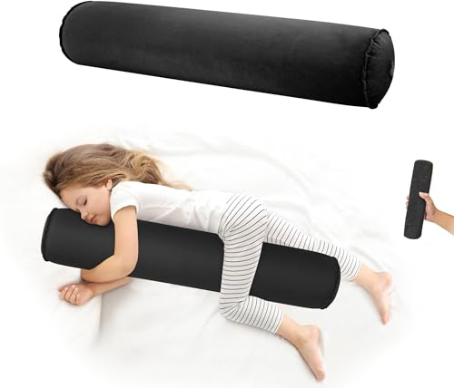 EULANT Coussin Gonflable pour Dormeur Latéral, Léger Oreiller Long et Rond, Doux Traversin pour Le Corps, Oreiller de Soutien pour Voyage,Gonflable et Compact