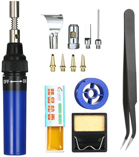 PRIMEGA - Lote de 13 soldadores de gas 3 en 1 tipo pluma de soldadura de gas (azul)