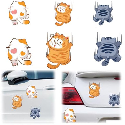 XENQITO 6adesivo umorismo per auto, adesivi per gatti