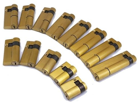 SchließZylinder 1 Stück Fingerabdruck Smart Lock-Zylinder, Kupfermaterial, C-Klasse-Schloss, mit 3Keys, hochsicherer einseitiger Halbschlosszylinder Zylinderschloss(65)