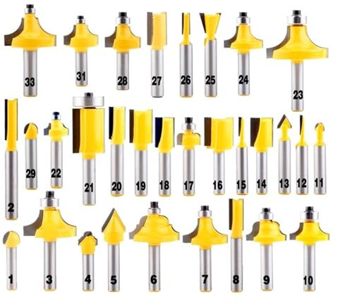 DAISHUJIE Schaft Nutfräser 1 stück 8mm Schaft Holz Router bit Gerade schaftfräser Trimmer Reinigung Flush Trim Ecke runde Cove Box Bits Werkzeuge fräsen Cutte(10NO)