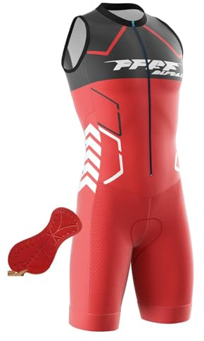 FFFF & OLFEH Tuta da Triathlon a Maniche Corte da Uomo,Ciclismo Body Skinsuit All'aperto Sportswear Abbigliamento Triathlon per Nuoto/Corsa/Ciclismo (P9,L)