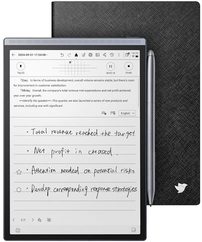 iFLYTEK AINOTE Air 2 Bundle with Black Folio Case, 8.2-inch AI Paper Tablet Writing Tablet, Digital Notebook with Pen, Voice-to-Text Transcription, Multi-Languages Chatgpt Support