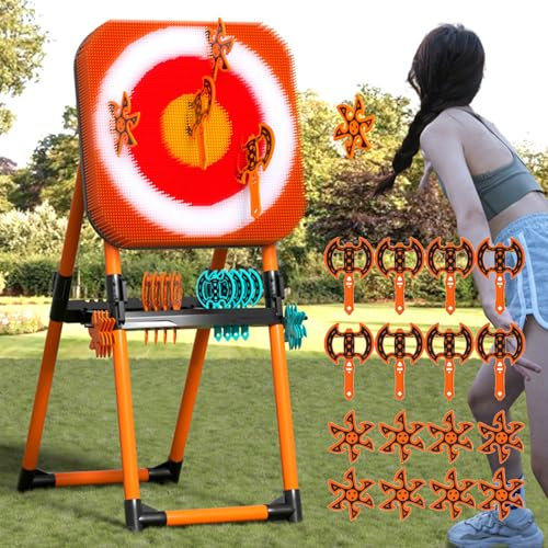 Axe Wurfspiel Set - 2-in-1 Axt Wurf & Rasen Dart Combo, 16 Stück insgesamt, wasserdichtes Outdoor-Spiel für Familienspaß, Hinterhof-Gartenparty