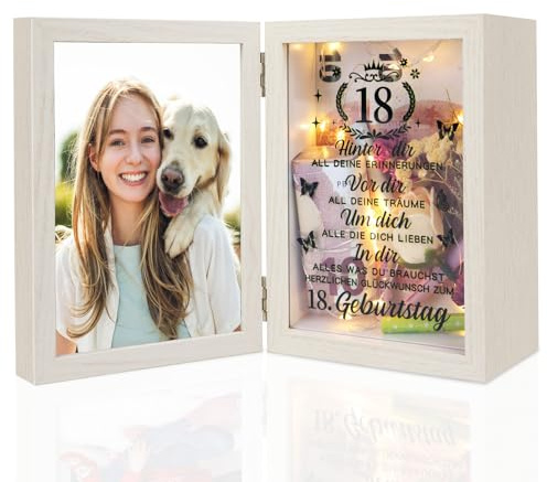 ZEEYUAN Geldgeschenke 18. Bilderrahmen Geschenke zum 18 Geburtstag Mädchen Junge Bilderrahmen 10x15 Geburtstag 18 Geburtstagsgeschenk Geld Rahmen Geschenkideen