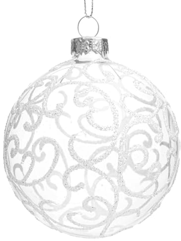 SIKORA Highlights 4er Set ausgefallene Christbaumkugeln aus klarem Glas besondere Weihnachtskugel Christbaumschmuck 8cm, Farbe | Modell:Modell Florenz klar, Höhe in cm:8 cm
