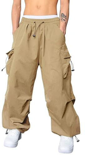 Pantalon Cargo Homme Baggy Jogging Travail Sport Survêtement Poches Fonctionnelles Coupe Cordon Serrage Grande Taille Militaire Séchage Rapide Taille Haut Élastique Large Yoga Hip Hop