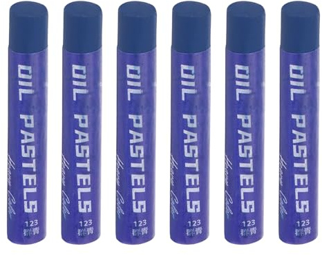 QUARKZMAN 6 Pezzi Pastelli A Olio Pastelli Morbidi A Cera 11x70mm Blu Scuro | Matite Colorate Per Materiale Artistico Principianti, Per Pittura Disegno Sfumatura