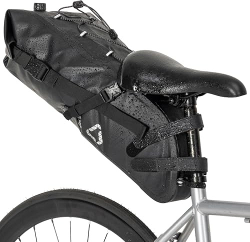 KEMIMOTO Borsa da Sella Bici, 15L Borsa Sottosella Bici Impermeabile Divisa con Riflettenti e Supporto per Ciclismo Bici Corsa MTB Mountain Bike
