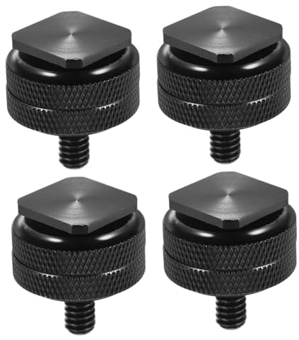 COMPUKAS Adaptador de Cámara DSLR Tornillo 1/4 Pulgada 4 Piezas Aleación de Aluminio Soporte para Zapata Flash Montaje Trípode Accesorios Fotografía