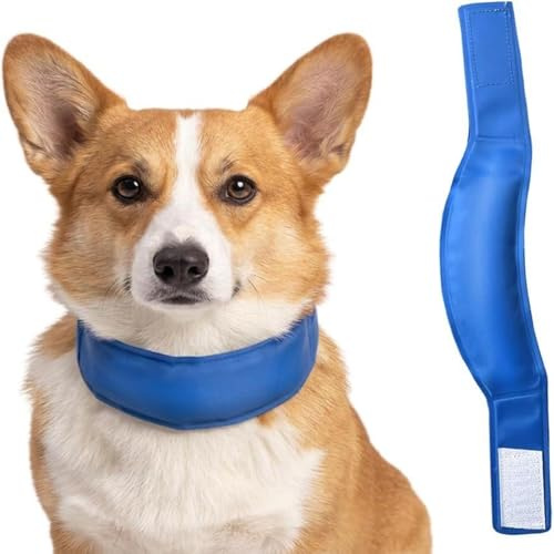 Cool Dog Collars Heat Relief Pet Ice Pack | Adjustable Breathable Dog Neck Cooling Wrap for Hot Weather Beach Walking Indoor Travel Daily Wear Outdoor Adventure