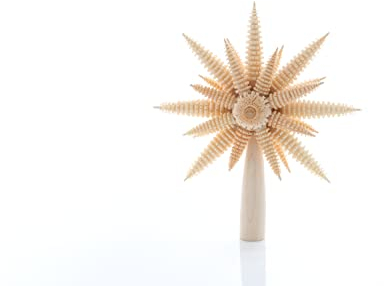 Rudolphs Schatzkiste Christbaumspitze mit Ringelbäumchen Natur Ø 21cm NEU Christbaum Weihnachtsbaum Baumbehang Baumschmuck Weihnachtsschmuck Baum Dekoration Seiffen Erzgebirge Holz Weihnachten Wal