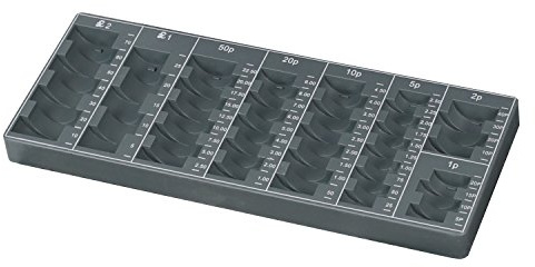 HMF 2681-12 Organiseur de Pièces Livres Sterling £, Planche de Monnaie, 27,5 x 11 x 2 cm, gris