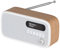 VQ Dexter Portable DAB Radio with Bluetooth - Built-in Rechargeable Battery Powered Radio - Digital DAB Radios Alarm Clock with Dual Alarms & Sleep Timer - DAB+ Radios Mains Powered - Oak