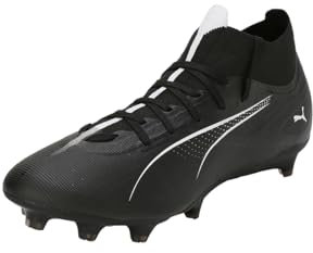 PUMA Unisex Ultra 5 Match+ FG/AG Soccer Shoe, Black White, 40 EU