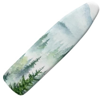 HOWILATH Forest Design Ironing Board Cover 110 x 35cm Universal Iron Board Cover Replaceable Scorch Resistant Ironing Covers with Elastic Edges-S