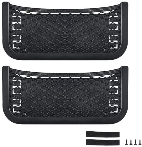 HIAHXC 1 red de almacenamiento universal para coche, red de carga, organizador de malla, accesorios de coche (negro)
