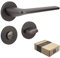 APECS Tirador de puerta interior moderno para puerta de casa y puerta interior con rosetas cuadradas, pomos de grafito mate con material de fijación, herrajes para puerta modelo Capella WC – Baño