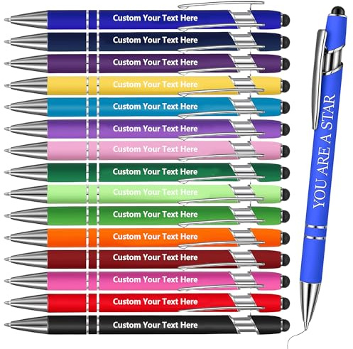 Stylo Arc-en-Ciel 2 en 1 avec Votre Texte Personnalisé, Stylo Personnalisable de Haute Qualité à Bille avec Gravure Parfaits Comme Promotionnels, Articles D'entreprise, Cadeaux de Fête - 19 Coloris