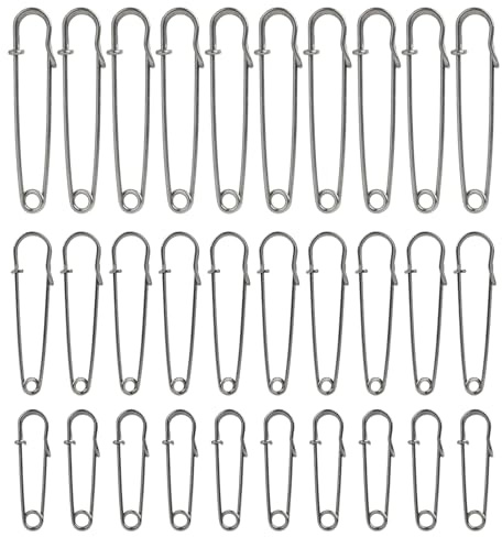 30 Pezzi Di Spilli Di Sicurezza Extra Grandi, Design Robusto. Spilli Di Sicurezza Di Grandi Dimensioni Per Abbigliamento, Cucitura, Patchwork, Coperte, Gonne, Sciarpe - Durevoli E Versatili, Neri