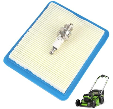 Luftfilter & Zündkerze für Rasenmäher mit Briggs & Stratton Quantum Motor 625 650 675, Ersatz für 491588 399959 491588S Wolf 2058411, Champion RJ19LM / NGK B2LM，Einfache Installation