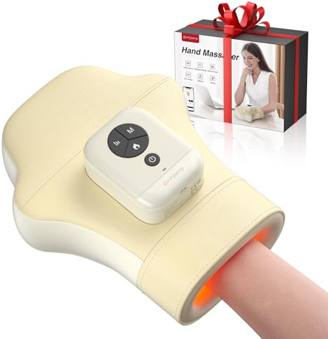 Comfytemp Hand Massager with Heat and Compression, Cordless Fingers, Palm and Wrist Massage Machine for Carpal Tunnel, Arthritis, Circulation and Pain Relief, Birthday Gift for Men Women Seniors