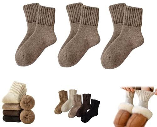 Generisk 3 par tjocka termostrumpor för kvinnor, varma, tjocka termiska vandringsstrumpor för vintern, fritidsstrumpor, gåva för kvinnor, storlek 5–10, 3 styck– G, one size