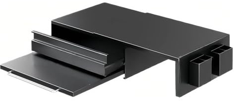 Soporte para microondas con cajón extraíble y bandeja, estante extensible para almacenamiento de horno en espacios de cocina compactos