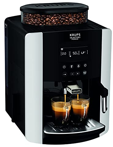 KRUPS Arabica Silver Expresso Broyeur à Grains, Broyeur, Cafetière Expresso, Machine à Café Grains, Machine Espresso Automatique, Ecran LCD EA817810