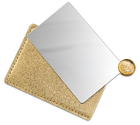 IBEET Unbreakable Stainless Steel Makeup Mirrors,Vanity Mirror Small for Purse Handbag Travel, Rectangular Handheld Compact Pocket Mirror Tiny Wallet Mirror Plate for Makeup