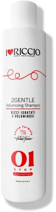 I Love Riccio 2Gentle Shampoo Per Capelli Ricci o Mossi Sottili Con Oli di Argan, Macadamia e Jojoba, Cheratina e Collagene, Shampoo Delicato, Idratante e Nutriente Ad Azione Volumizzante, 250 ml