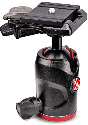 Manfrotto 494 testa a sfera centrale in alluminio con 200pl-pro piastra a sgancio rapido, 9,9 cm altezza, capacità 8 kilogram