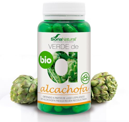 Soria Natural Verde de Alcachofa - Fuente Rica en Oligoelementos y Fibra - Suplemento con Propiedades Digestivas, Depurativas, Hipolipemiantes y Diuréticas - 100% Natural - 80 cápsulas de 580 mg.