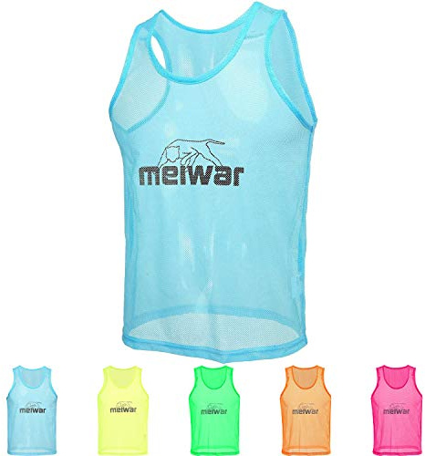 meiwar Pettorine Calcio - Casacche Sportive | Pettorina Calcio per Adulto e Bambini | 10 Pezzi | Blu L