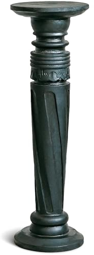 Livasia colonne en bois de Bali, fait main et durable, design antique, support pot, colonne décorative, piédestal, noir (60 cm)