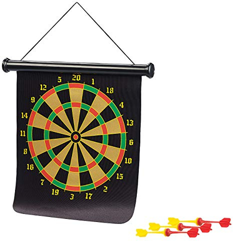 Playtastic Magnetisches Dartspiel: Magnetisches Dart-Spiel mit Zielscheibe, aufrollbar, mit 6 Pfeilen (Dartspiel Kinder, Kinder-Magnetspiele, Magnete)