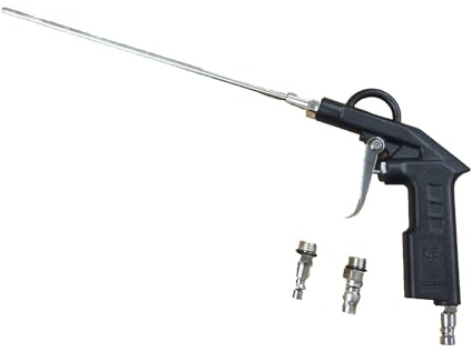 Air Blow Gun Pistol Blower Cleaner Duster 8 Nozzle Alum Alloy
