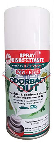 Ma-Fra Hitopseller MAFRA ODORBACT out GREEN FOREST Spray Purificante per CLIMATIZZATORI Auto Profuma Rinfresca Aria 150ML