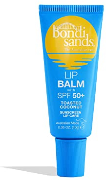 Bondi Sands Toasted Coconut Lip Balm with SPF 50+ | Nourishing Formula Locks in Moisture + Provides UVA+UVB Protection, Enriched with Shea Butter, Jojoba Oil, and Vitamin E, Vegan + Cruelty Free | 10g