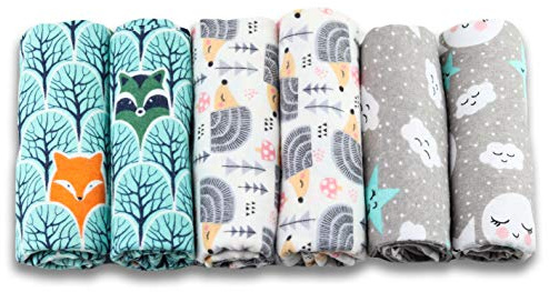 FENSILO - Pañuelos de moltón - Paños para escupir bebé - Pack de 6 unidades - 80 x 80 cm – paño para escupir – 100% algodón de franela de menta – Paño de moltón unisex – Paños para niños o niñas