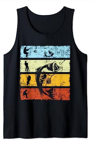 Vintage Style Angler Retro Angeln Fischer Angel Geschenk Tank Top