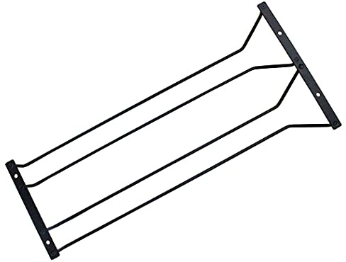 Abcsea 1 Stück Weinglashalter Regal, Weinglashalter Schwarz, Weinglashalter Umhängen, Weinglashalter Hängend, Weinglas-Gestell unter Kabinett, 50 cm 2 Reihen